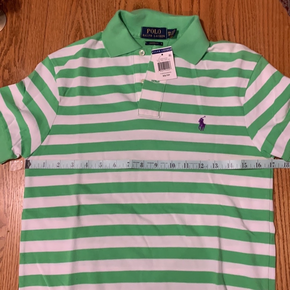 NWT Green Striped Polo Shirt - Picture 13 of 13